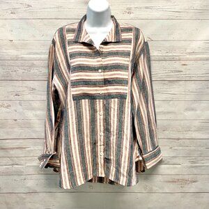 Frame Linen Striped Oversized Shirt